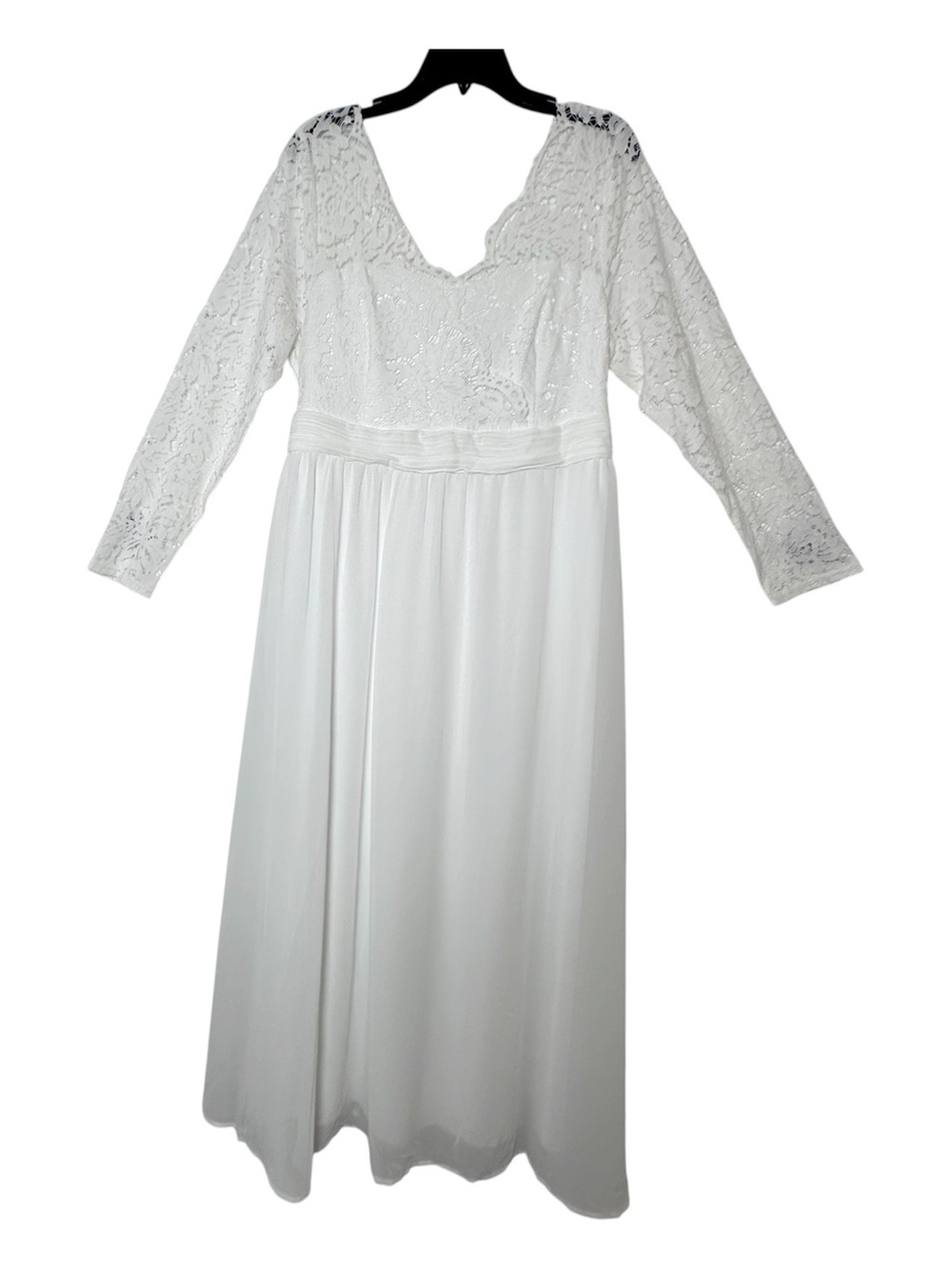 Talisea Wedding Plus Size 14W Formal  Bridal Long Sleeve Lace Chiffon Maxi Dress - Picture 2 of 16